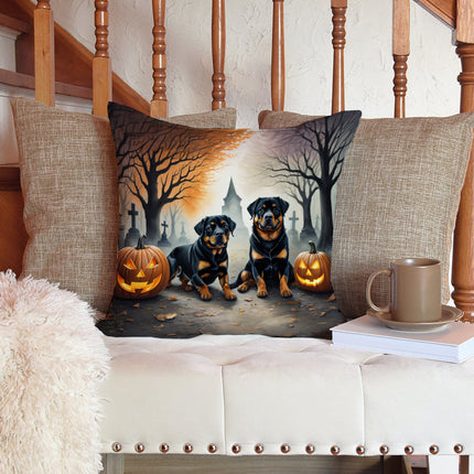 Rottweiler Spooky Halloween Throw Pillow