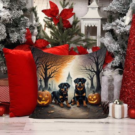 Rottweiler Spooky Halloween Throw Pillow