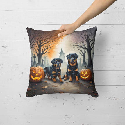 Rottweiler Spooky Halloween Throw Pillow