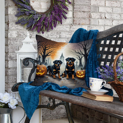 Rottweiler Spooky Halloween Throw Pillow