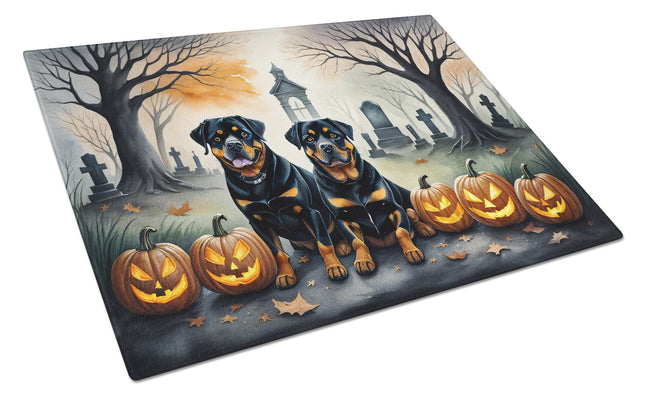 Rottweiler Spooky Halloween Glass Cutting Board