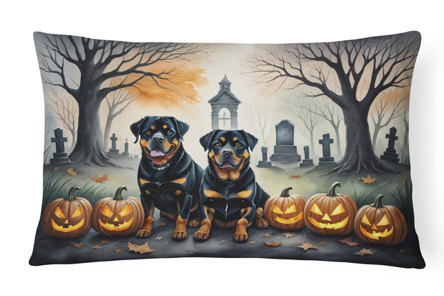 Rottweiler Spooky Halloween Throw Pillow
