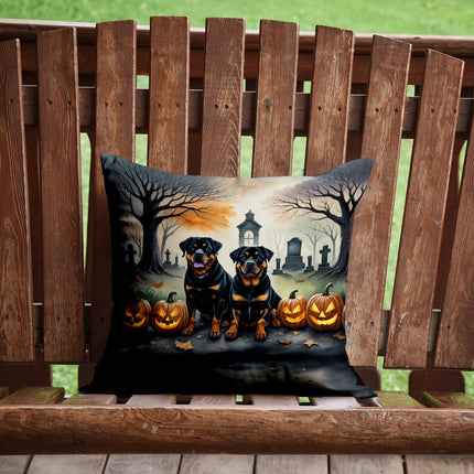 Rottweiler Spooky Halloween Throw Pillow