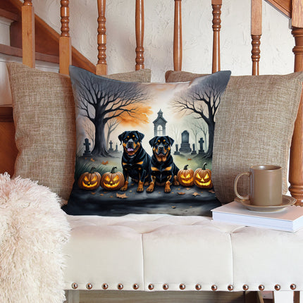 Rottweiler Spooky Halloween Throw Pillow