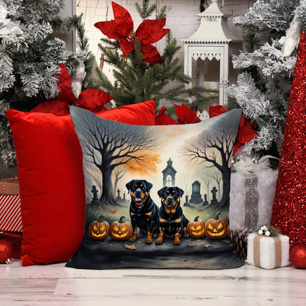 Rottweiler Spooky Halloween Throw Pillow
