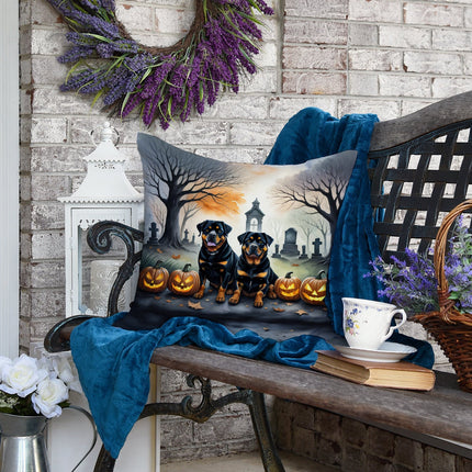 Rottweiler Spooky Halloween Throw Pillow