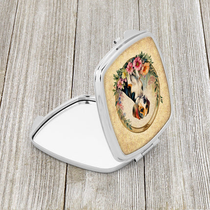 Beagle and Flowers Compact Mirror