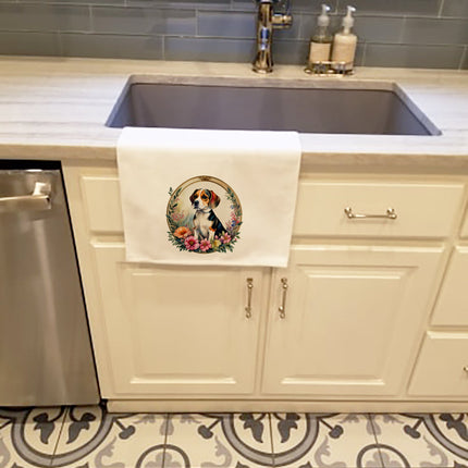 Beagle and Flowers Kitchen Towel Set of 2