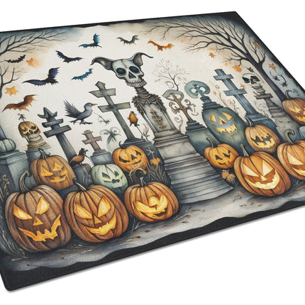 Pet Cemetery Spooky Halloween Glass Cutting Board