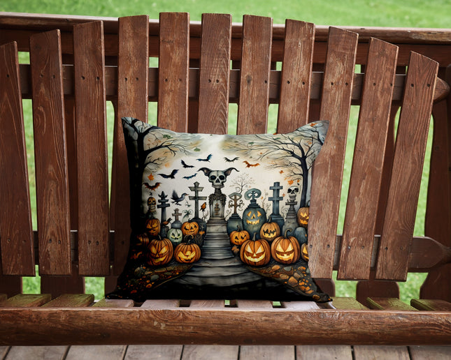 Pet Cemetery Spooky Halloween Throw Pillow