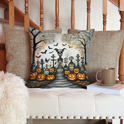 Pet Cemetery Spooky Halloween Throw Pillow