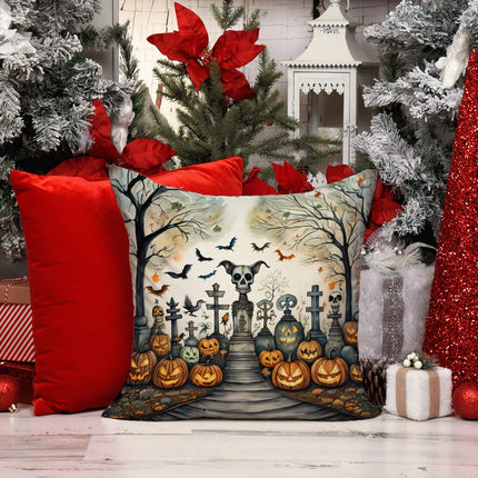 Pet Cemetery Spooky Halloween Throw Pillow