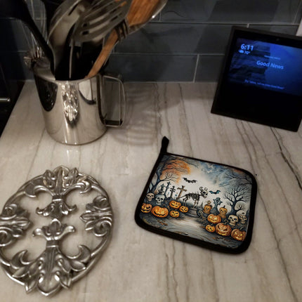Pet Cemetery Spooky Halloween Pair of Pot Holders