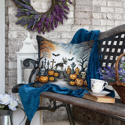 Pet Cemetery Spooky Halloween Throw Pillow