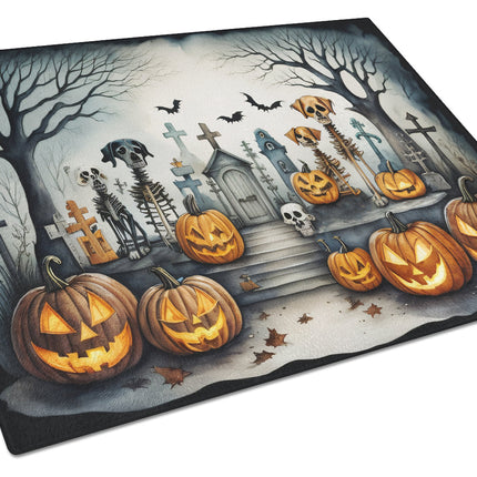 Pet Cemetery Spooky Halloween Glass Cutting Board