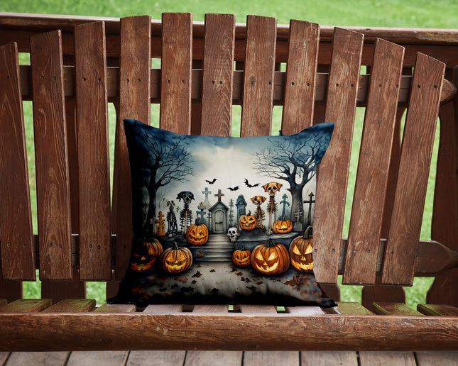 Pet Cemetery Spooky Halloween Throw Pillow