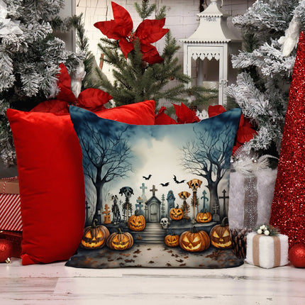 Pet Cemetery Spooky Halloween Throw Pillow