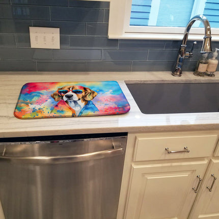 Beagle Hippie Dawg Dish Drying Mat
