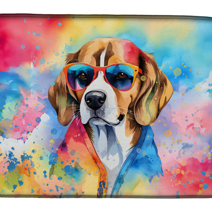 Beagle Hippie Dawg Dish Drying Mat
