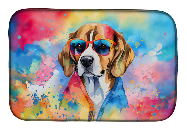 Beagle Hippie Dawg Dish Drying Mat