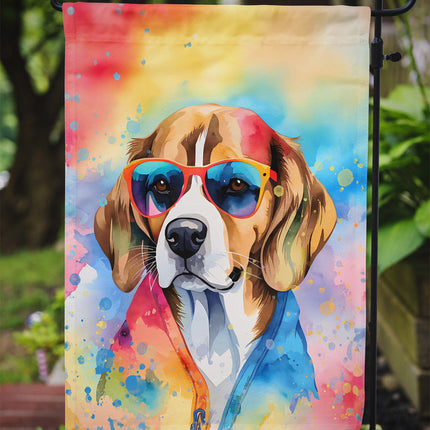 Beagle Hippie Dawg Garden Flag