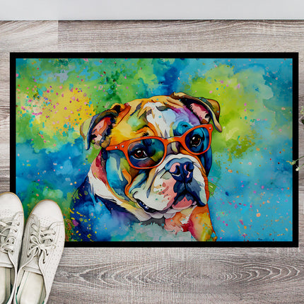 English Bulldog Hippie Dawg Doormat