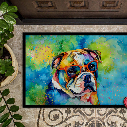 English Bulldog Hippie Dawg Doormat