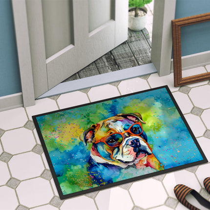 English Bulldog Hippie Dawg Doormat