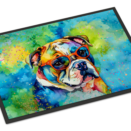 English Bulldog Hippie Dawg Doormat