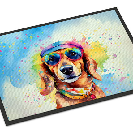 Dachshund Hippie Dawg Doormat