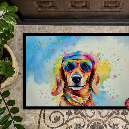 Dachshund Hippie Dawg Doormat