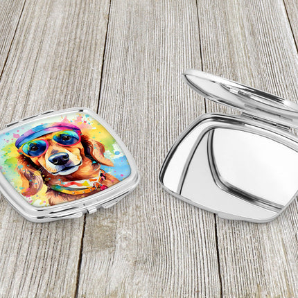 Dachshund Hippie Dawg Compact Mirror