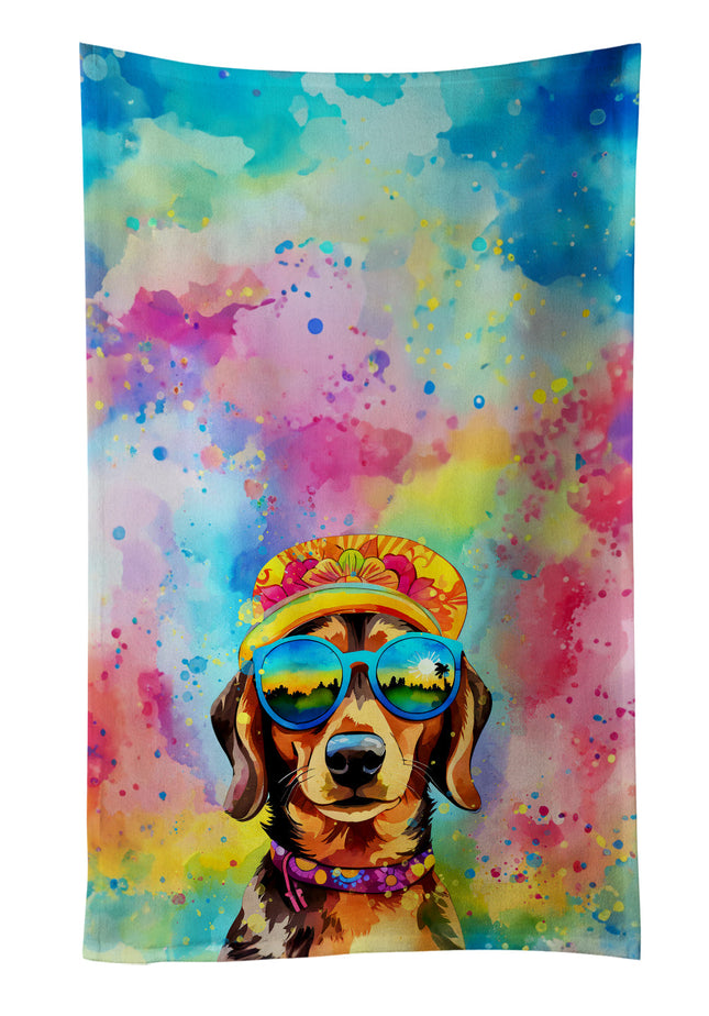Dachshund Hippie Dawg Kitchen Towel