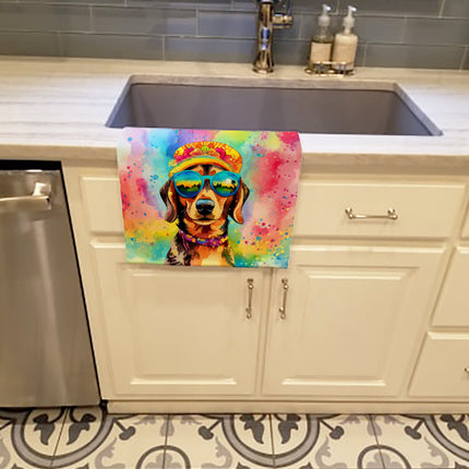 Dachshund Hippie Dawg Kitchen Towel