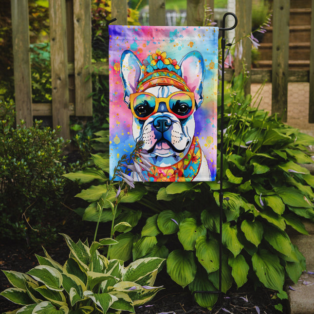 French Bulldog Hippie Dawg Garden Flag
