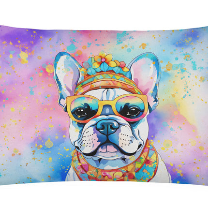 French Bulldog Hippie Dawg Throw Pillow
