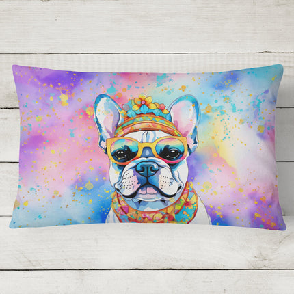 French Bulldog Hippie Dawg Throw Pillow