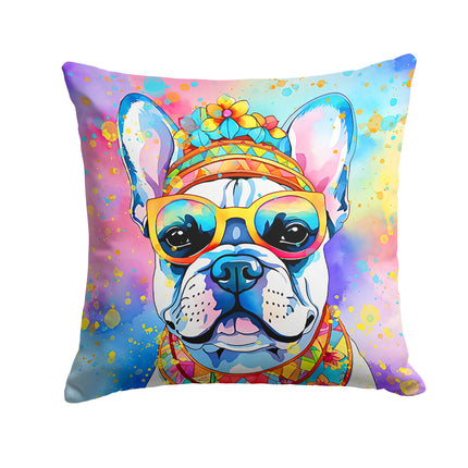French Bulldog Hippie Dawg Throw Pillow