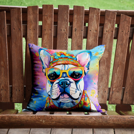 French Bulldog Hippie Dawg Throw Pillow