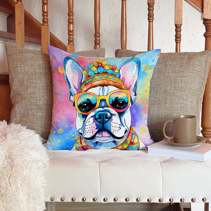 French Bulldog Hippie Dawg Throw Pillow
