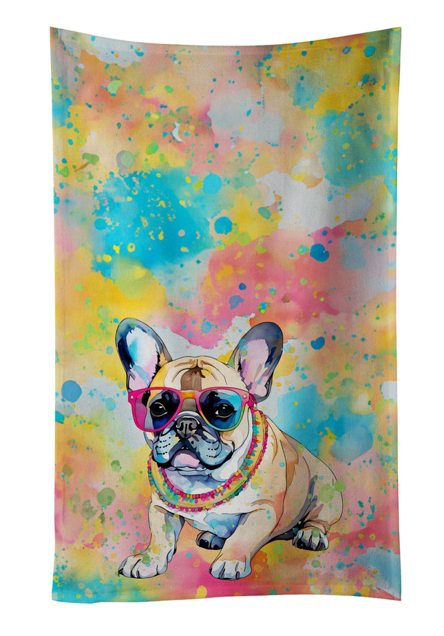 French Bulldog Hippie Dawg Kitchen Towel