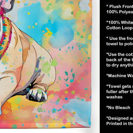 French Bulldog Hippie Dawg Kitchen Towel