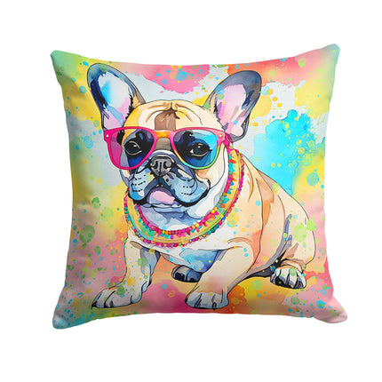 French Bulldog Hippie Dawg Throw Pillow