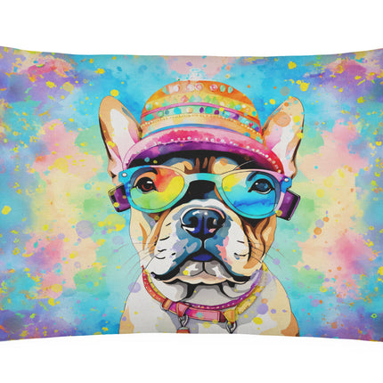 French Bulldog Hippie Dawg Throw Pillow