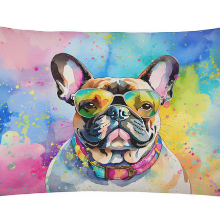 French Bulldog Hippie Dawg Throw Pillow