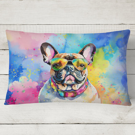 French Bulldog Hippie Dawg Throw Pillow