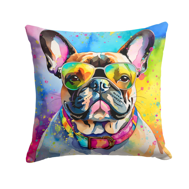French Bulldog Hippie Dawg Throw Pillow