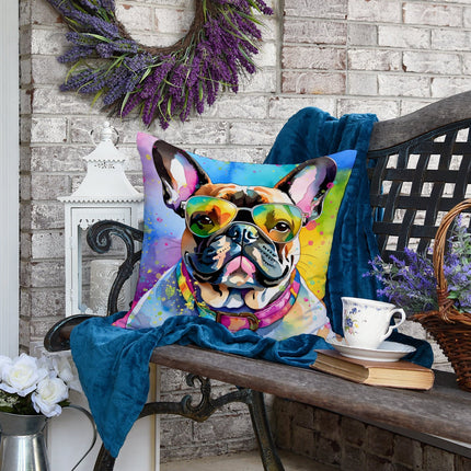 French Bulldog Hippie Dawg Throw Pillow