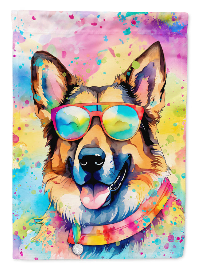 German Shepherd Hippie Dawg Garden Flag