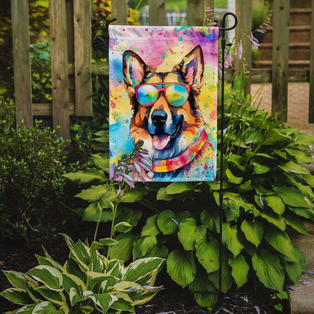 German Shepherd Hippie Dawg Garden Flag